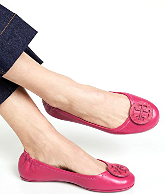 Hot pink sale tory burch flats